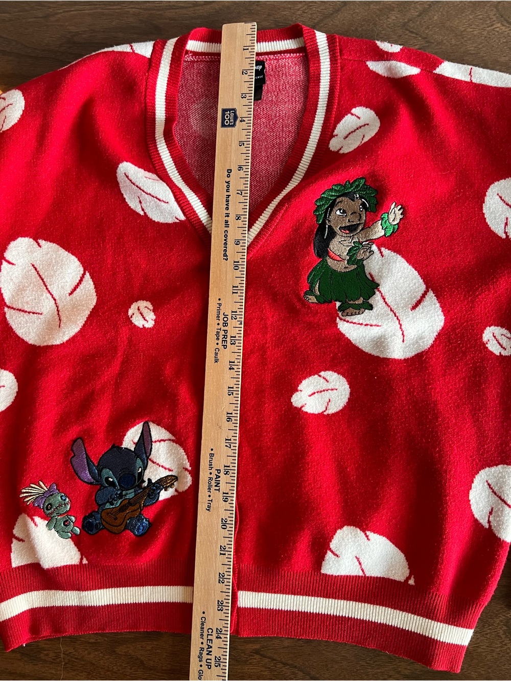 Disney Our Universe Women XL Lilo Stitch Red Cardigan Sweater BoxLunch Novelty - Picture 7 of 11